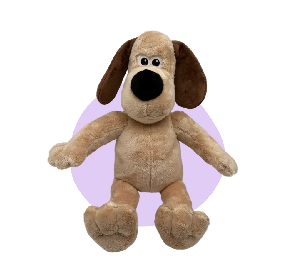 Gromit_zittend_1_vooraanzicht_Wallace_knuffel_build_a_bear_teddybeer_maakeenbeer.webp