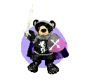 Zwarte_Beer_in_Middeleeuwse_Ridder_Outfit_met_schild_en_zwaard_knuffel_build_a_bear_teddybeer_MaakeenBeer.webp